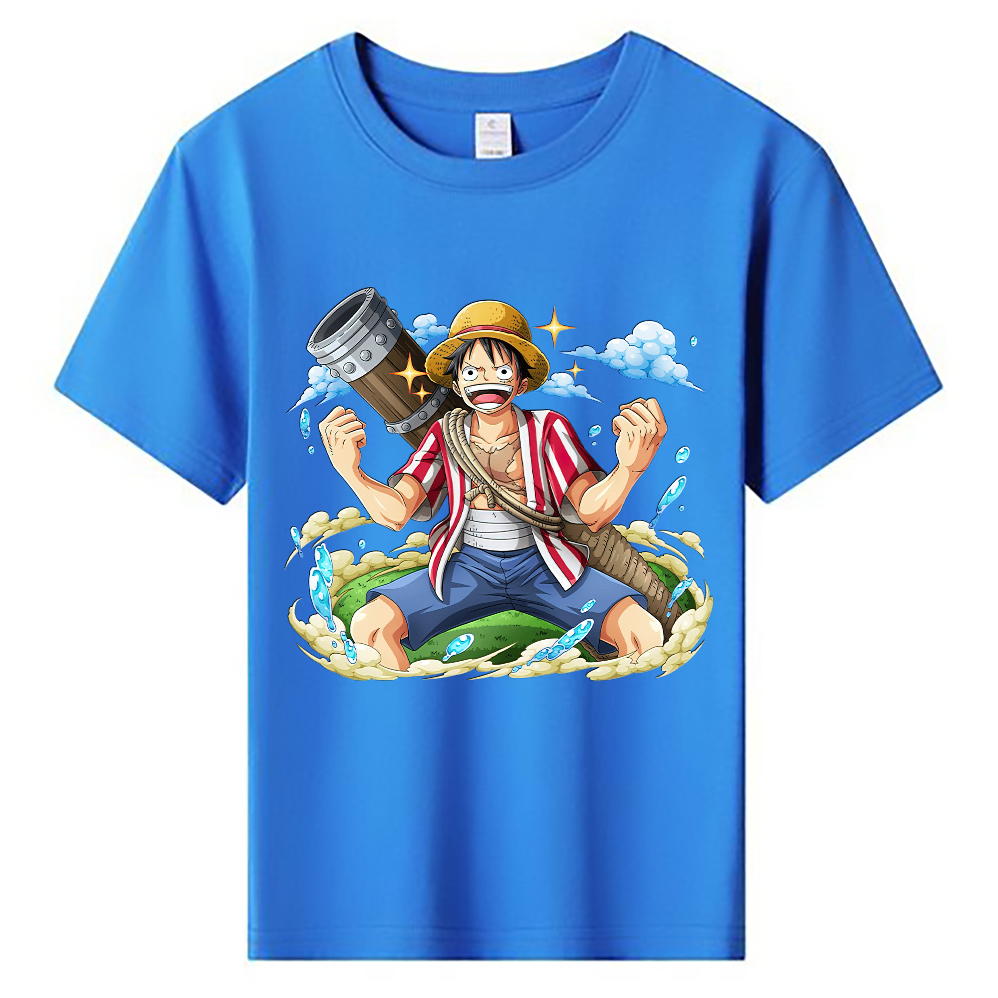 ワンピース モンキー・D・ルフィ ONE PIECE Monkey D. Luffy 綿100％キッズTシャツ（フロントプリント）